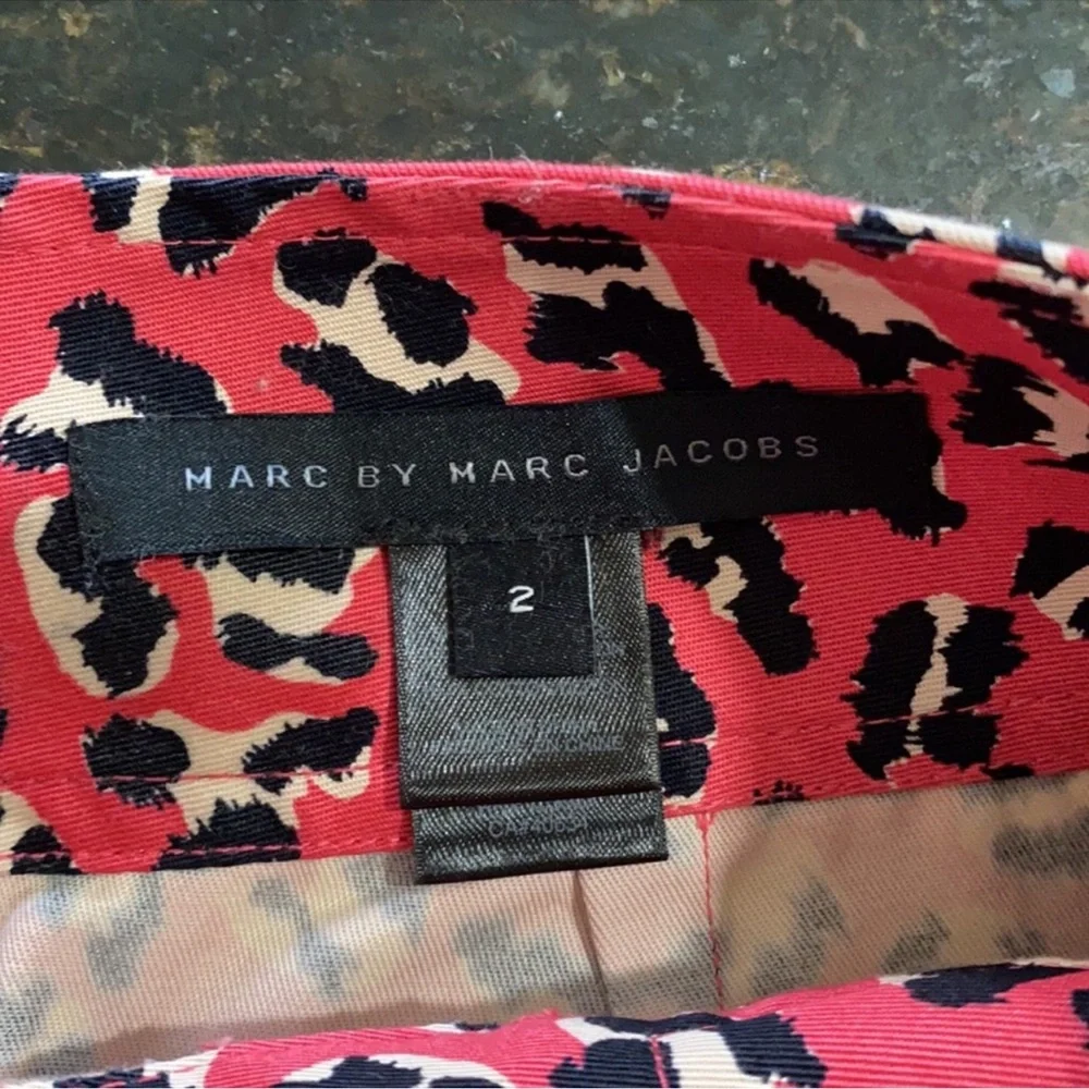 NWOT MARC BY MARC JACOBS Leopard Print Pink A-Line Skirt in 100% Cotton